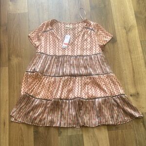 Urban Outfitters Peach and Brown Casual Dress
